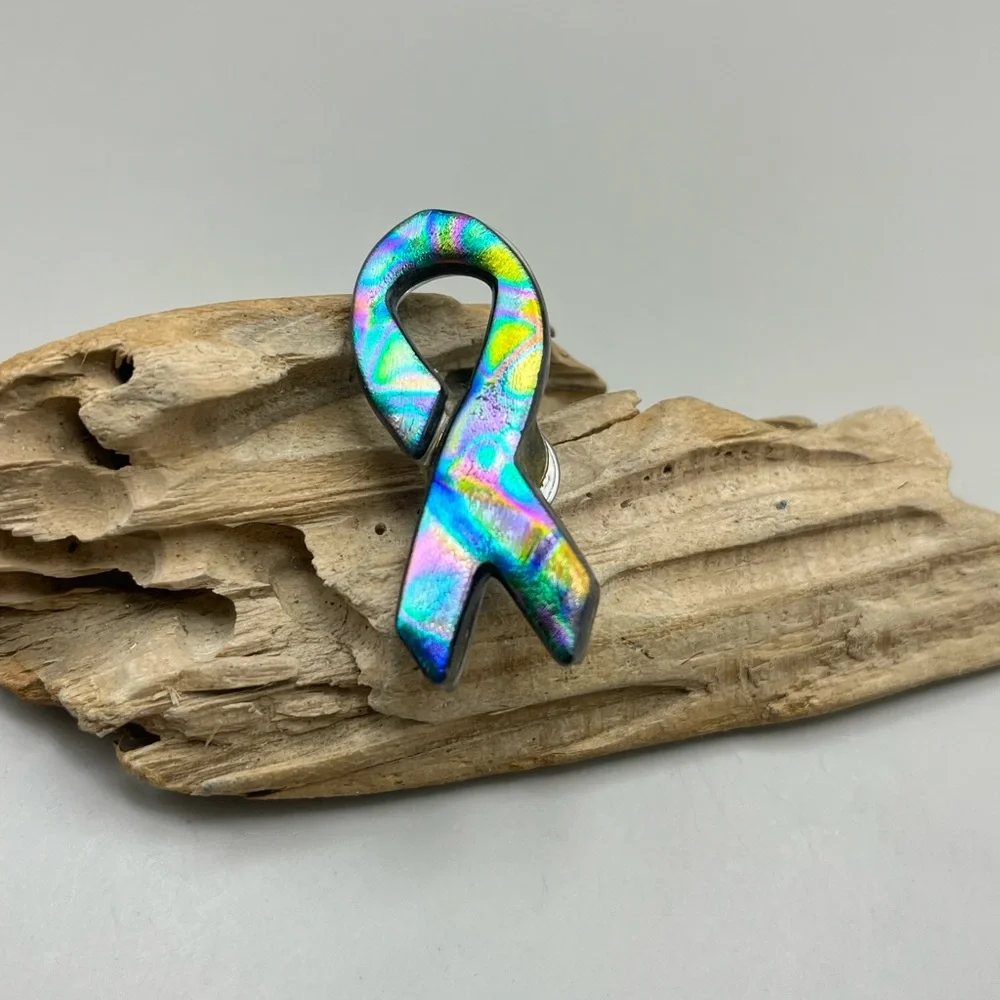 Colorful Ribbon Handmade Dichroic Brooch